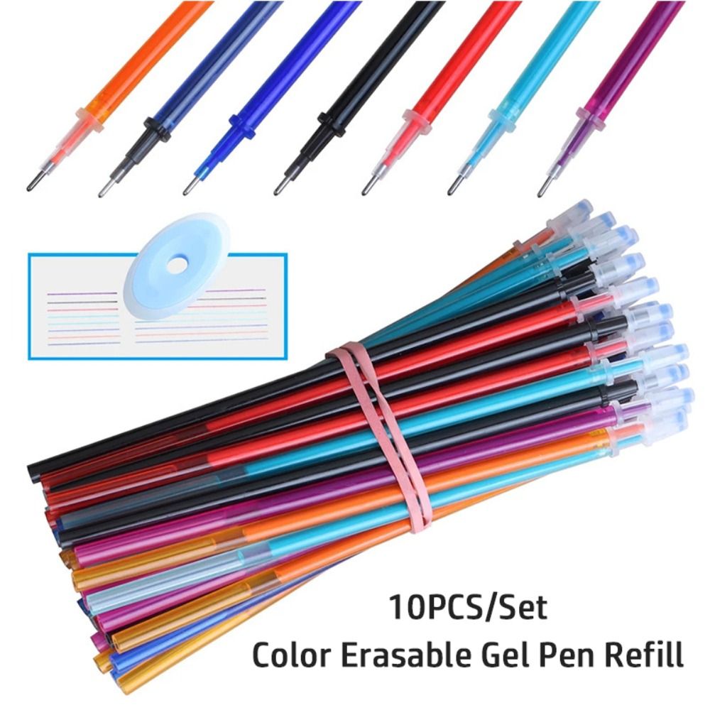 Gel Ink Pen Set - 10 ピース/セット 0.5 ミリメートルカラフルなインクゲルペンリフィル消去可能な筆記用具中性ペンリフィル筆記具中性ペン芯