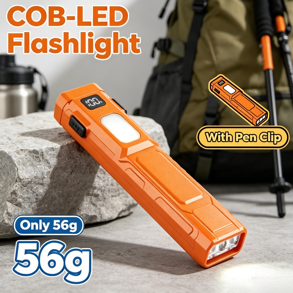 Stationery Supply - COB LED EDC懐中電灯 ペンクリップ付きポケットトーチ 高輝度 長時間使用可能
