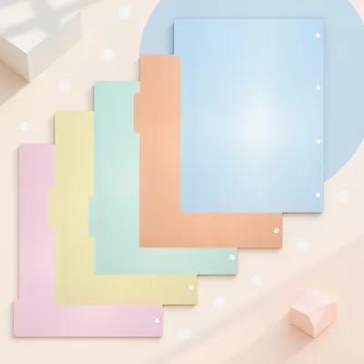 Index Tab Divider - 10個入り プラスチック製仕切りタブ、多色、紙製インデックス仕切り、滑らかな表面、オフィスでの書類整理やラベル、バインダー仕切りに最適。
