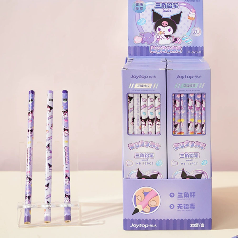 Office Supply Office Stationery Items - 本物のサンリオ クロミ ハローキティ HB 木製鉛筆 12本入り/箱。女性、学生、学校、オフィスで使える文房具。