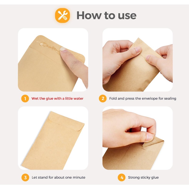 50 個の現金封筒マネーコンテナクラフト紙コイン現金ポーチ超 - Letter Envelope Kraft のレビューと価格
