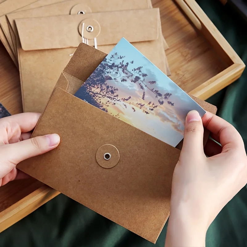 レトロスタイルの茶色のクラフト紙封筒20枚セット - Letter Envelope Kraft のレビューと価格
