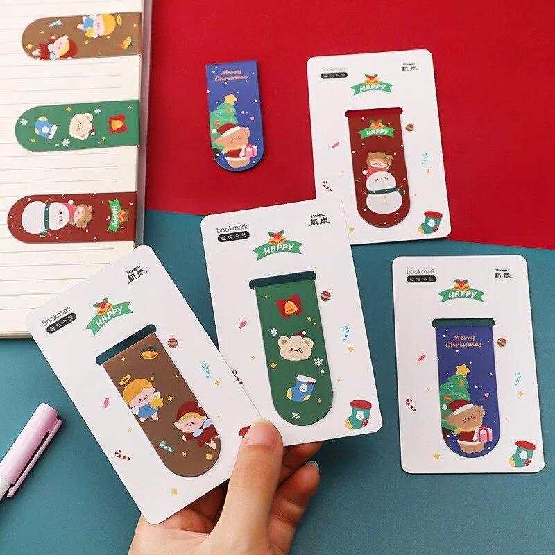 かわいい漫画柄の磁石付きブックマーク5個セット。本や学校、オ - Bookmark Magnetic Clip のレビューと価格