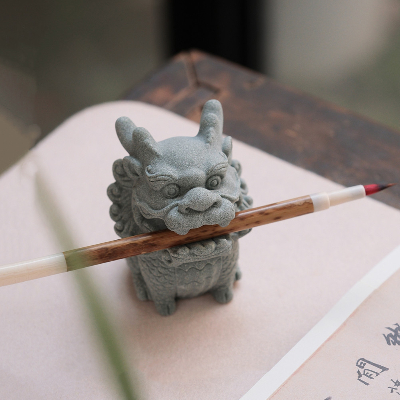 ペン立て、緑色の砂岩、獅子、麒麟、筆置き、クリエイティブな卓 - Lion Stationery & Office Supply(Kunshan)Co.Ltd のレビューと価格