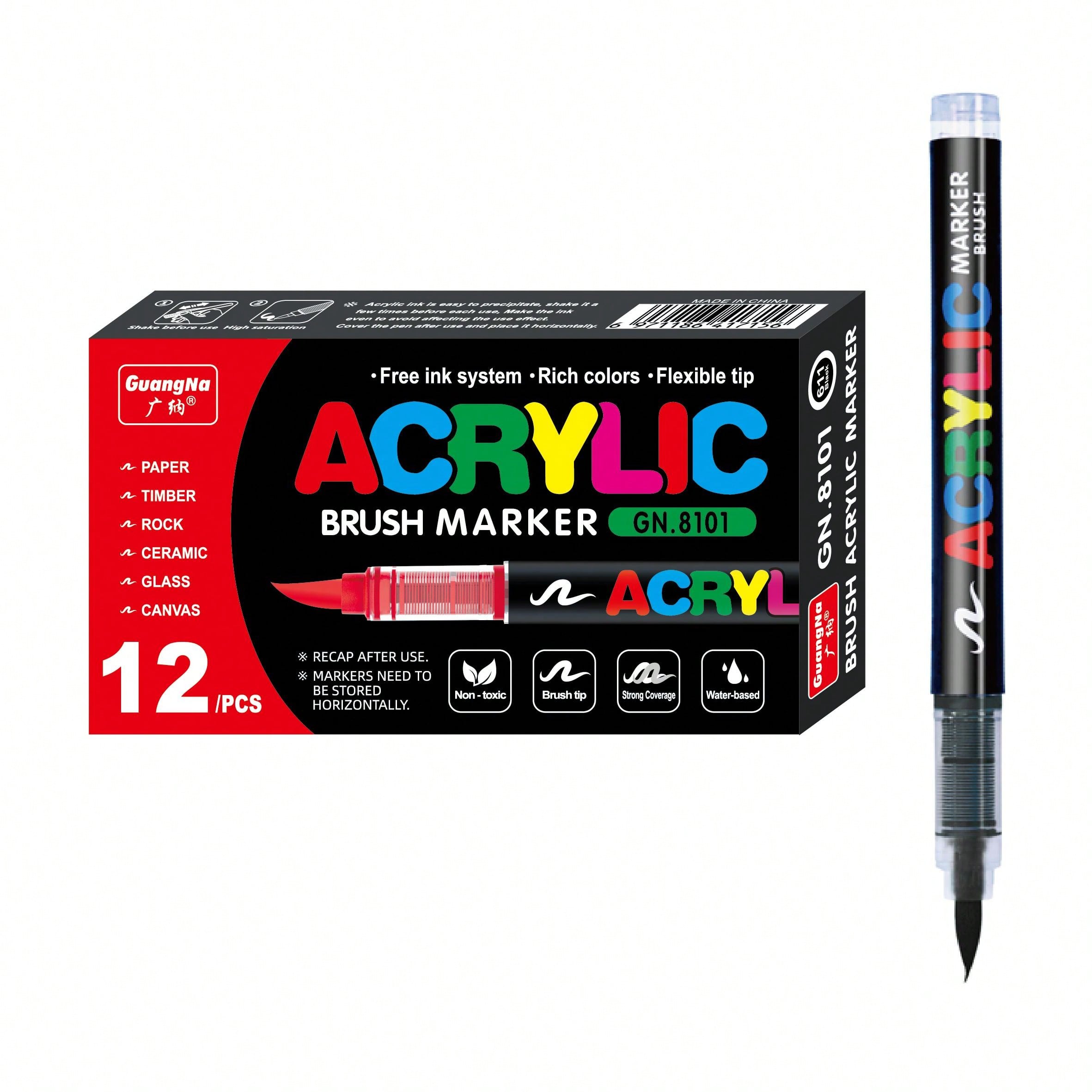 12本入り ブラック/ホワイト プレミアムソフトチップアクリ - Whiteboard Marker Set のレビューと価格