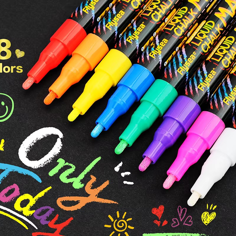 8 個の液体チョークマーカー - 洗える & ウェット消去チ - Whiteboard Marker Set のレビューと価格