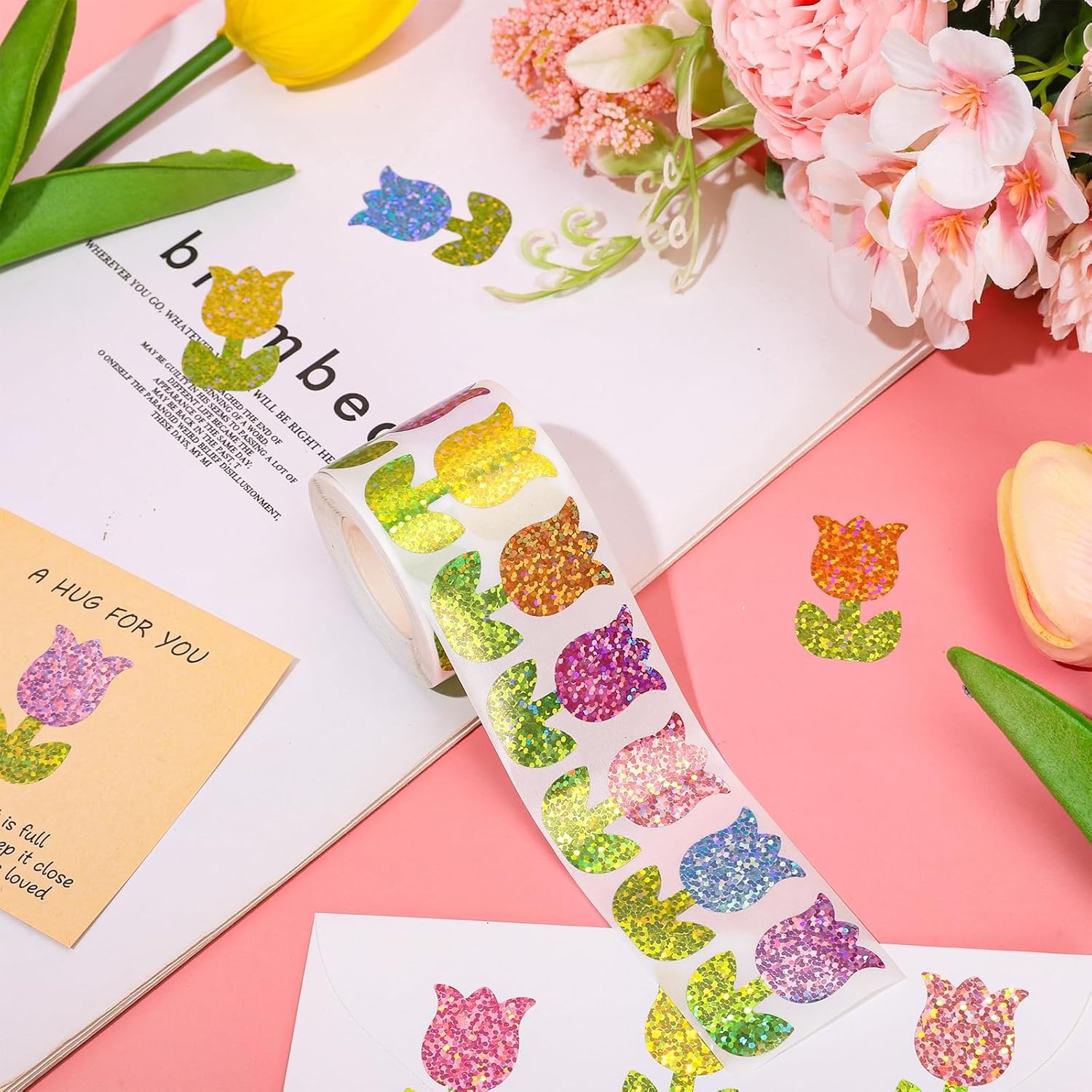 漫画のカラフルな花の装飾ご褒美ラベルステッカー、学生の机、ノ - Memo Pad Sticky のレビューと価格