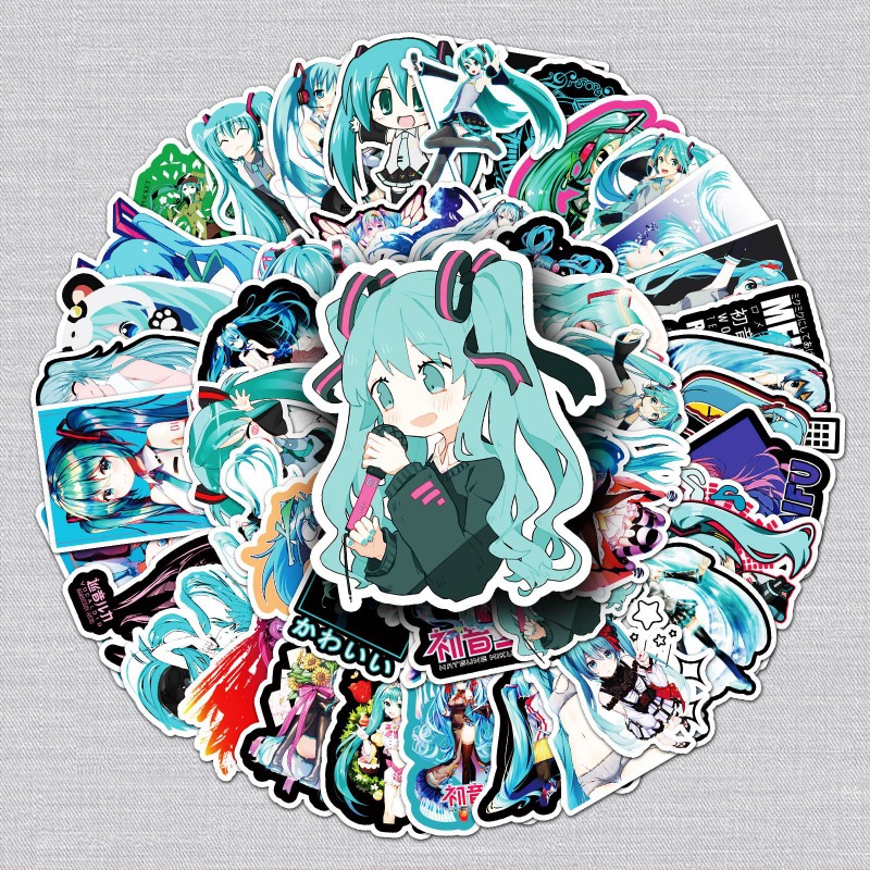 初音ミク落書きステッカークリエイティブ漫画かわいいファッショ - Memo Pad Sticky のレビューと価格