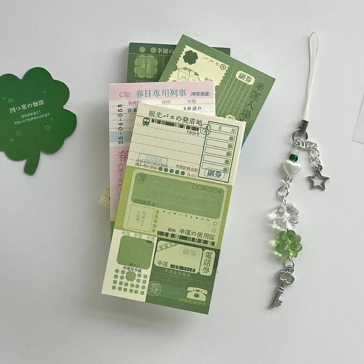40PC かわいい四つ葉のクローバー日本の古代ハンドブック素 - Graph Paper Pad のレビューと価格