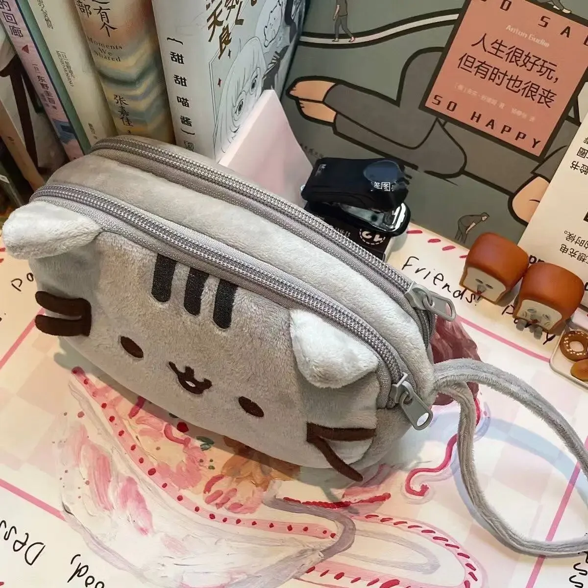 かわいいプシーンの太った猫の漫画ペンケース、大容量学生文房具 - Stationery Supply のレビューと価格