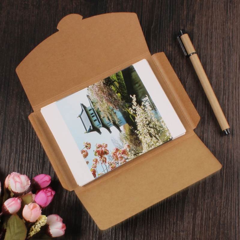 50 個の空白のクラフト紙封筒はがき 6.2x4.1x0.2 - Letter Envelope Kraft のレビューと価格
