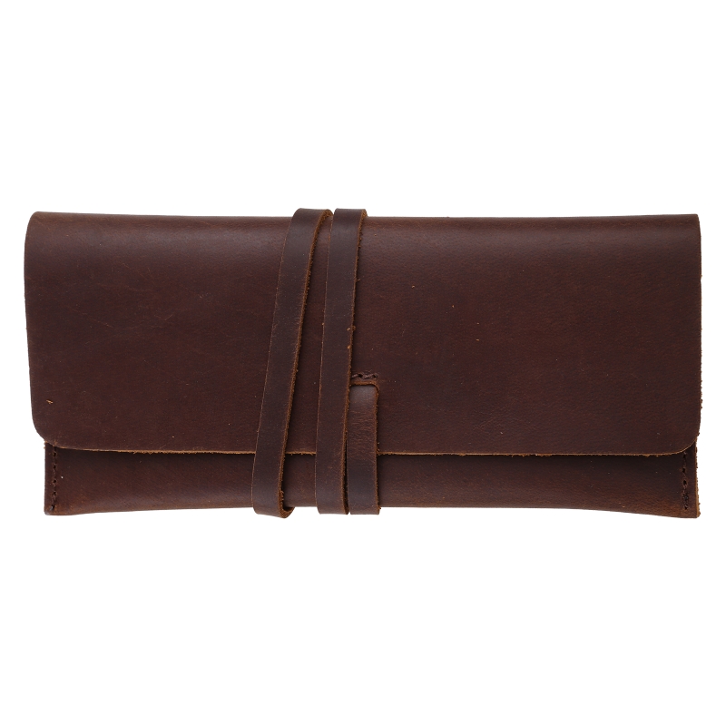 手作り牛革レザーペンバッグレトロヴィンテージロールペンシルケ - Pen Pouch Roll のレビューと価格