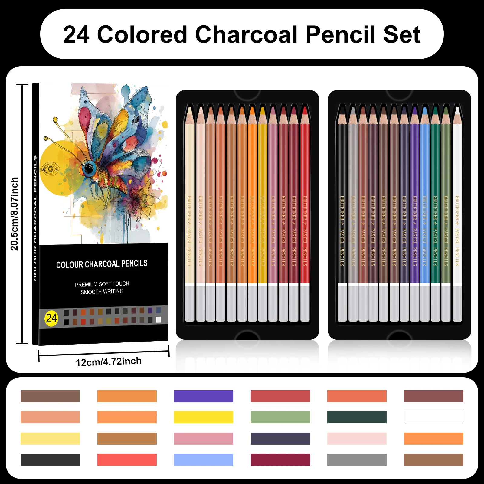 プロチョークパステル色鉛筆、24/72色セット、描画、ブレン - Highlighter Set Pastel のレビューと価格