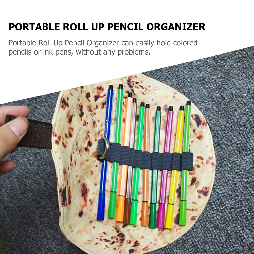 トルティーヤ柄キャンバスロールアップペンシルケース2個セット - Pen Pouch Roll のレビューと価格