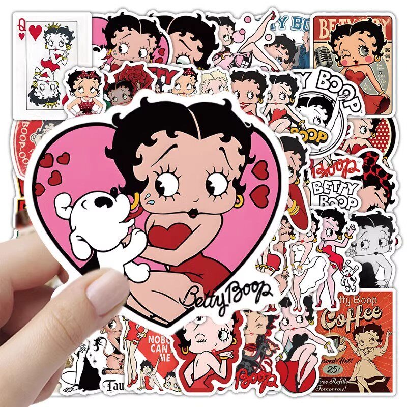 新しい50枚入りベティ・ブープステッカー、アニメキャラクター - Memo Pad Sticky のレビューと価格