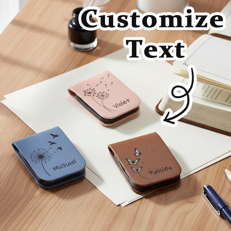 カスタム名入りタンポポ模様フェイクレザー磁気ブックマーク ス - Bookmark Magnetic Clip のレビューと価格