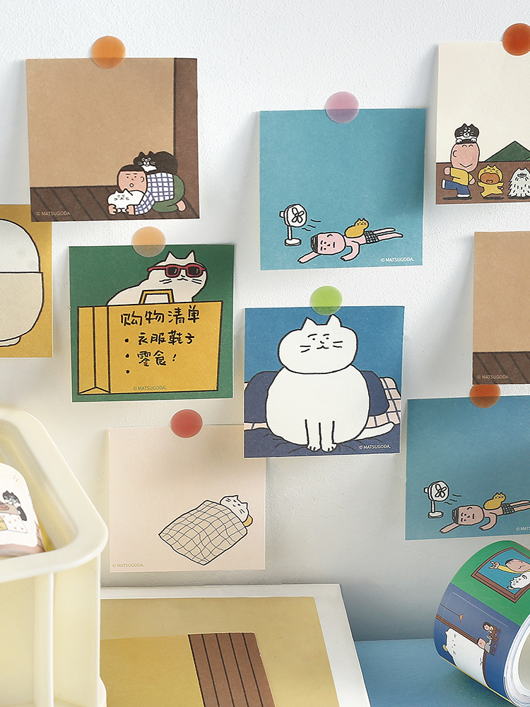 MATSUGODA かわいい漫画の猫柄メモパッド プリントさ - Graph Paper Pad のレビューと価格
