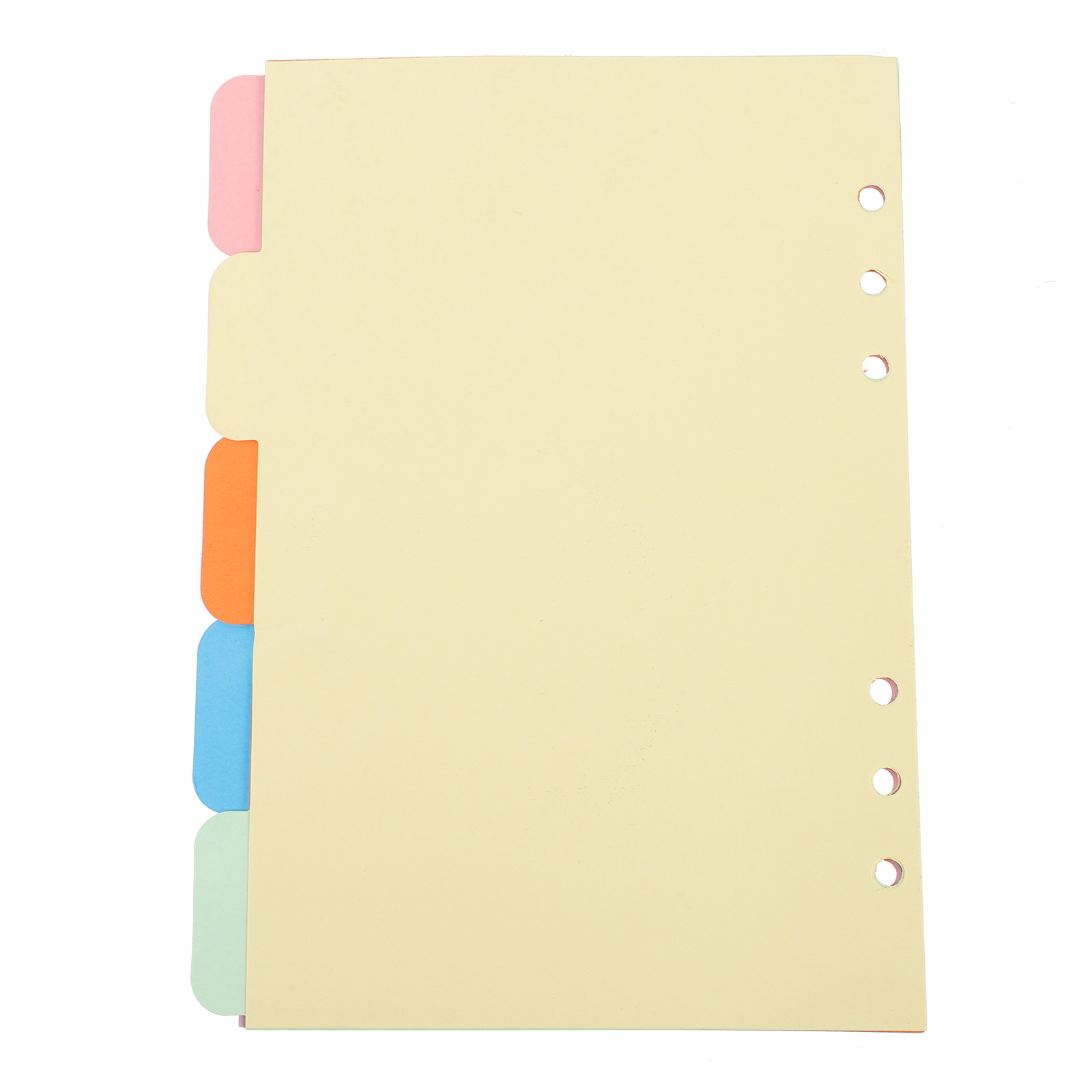 A5サイズのタブ付き仕切り紙1セット。5色展開。幅広のタブで - Index Tab Divider のレビューと価格