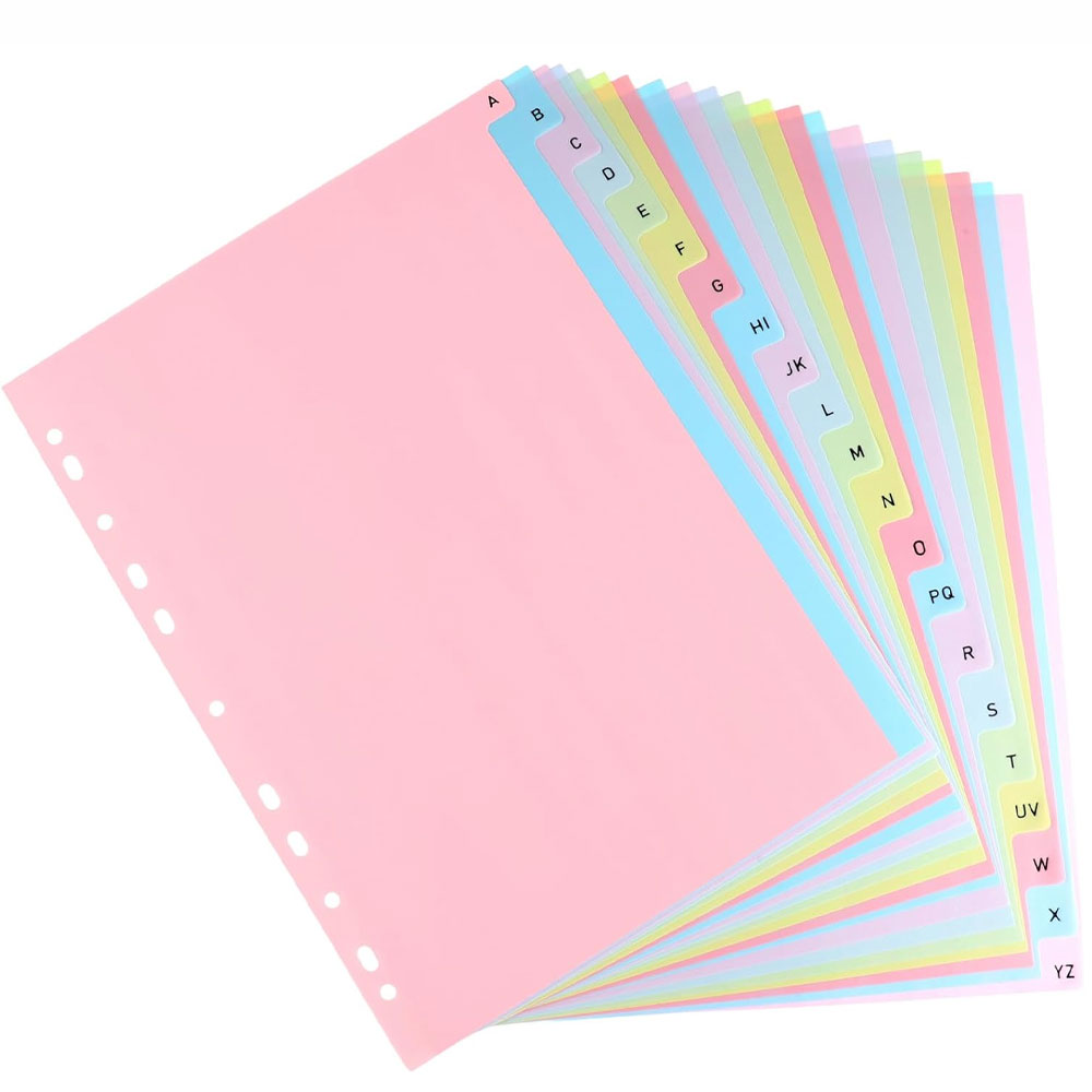 21枚入りA-Zアルファベットバインダーディバイダー、防水P - Index Tab Divider のレビューと価格