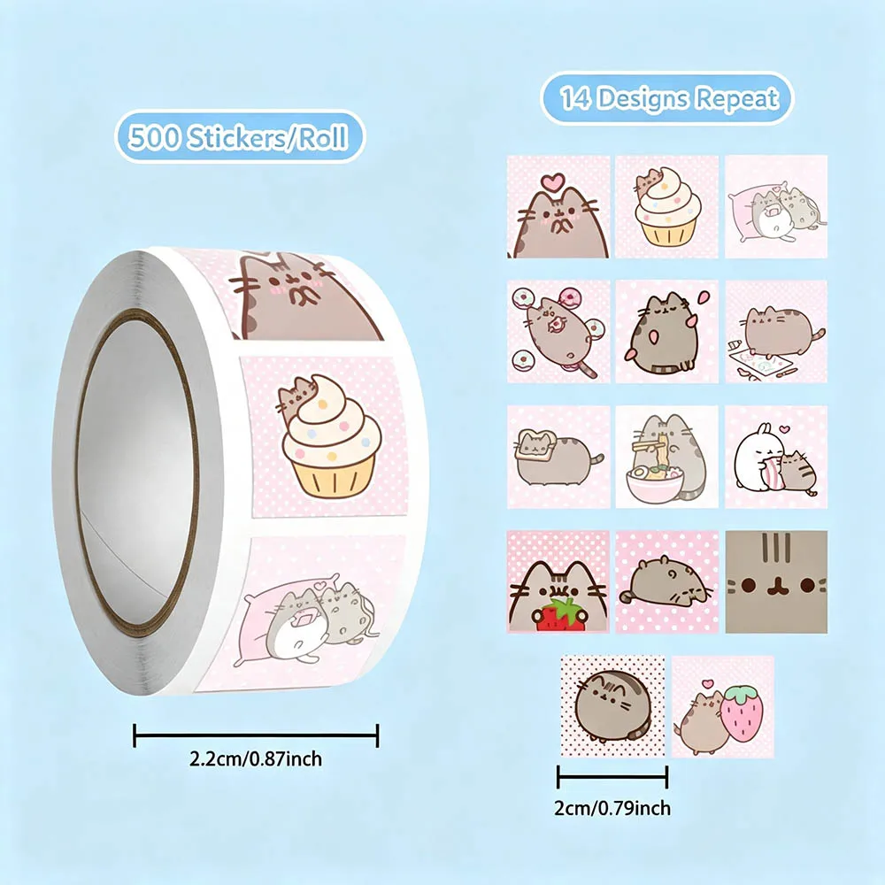新商品：プーシーンのキャラクター猫のロールステッカー500枚 - Memo Pad Sticky のレビューと価格