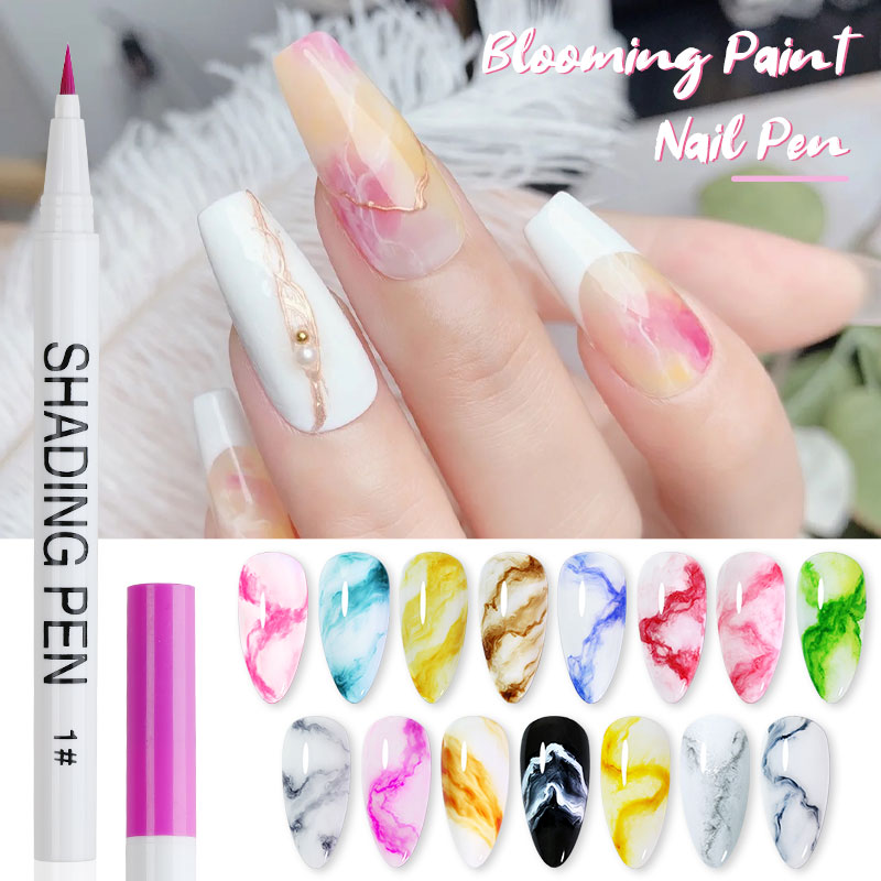 UVジェルネイルアートペン マーブリングマニキュア用 抽象画 - Gel Ink Pen Set のレビューと価格