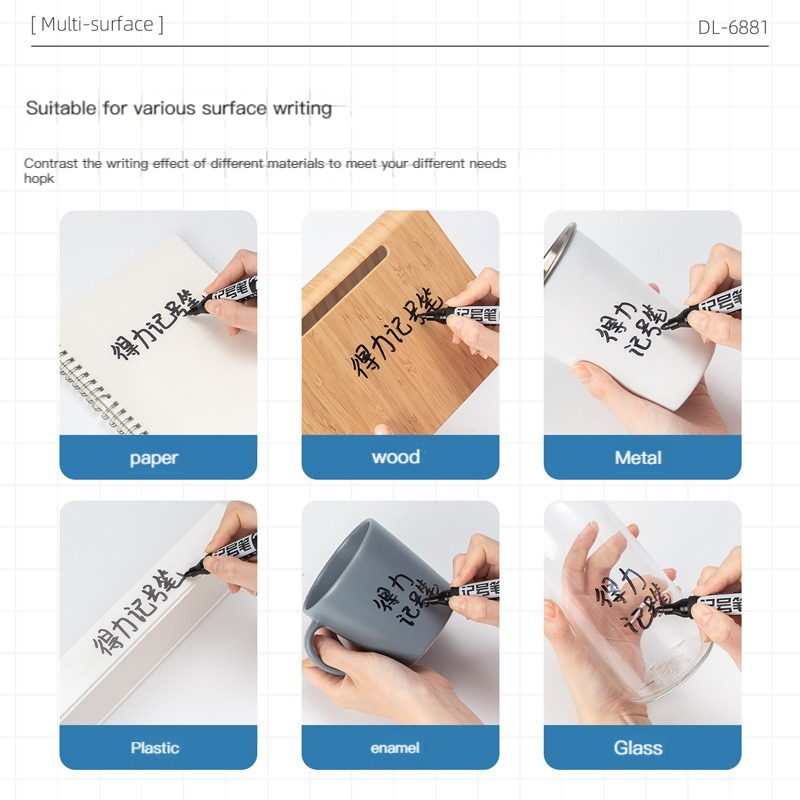 デリ-プラスチックアートペン,3/6本セット,耐油性,垂直ペ - Whiteboard Marker Set のレビューと価格